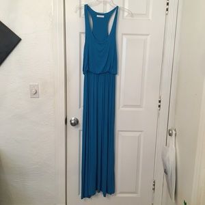 LUSH BLUE MAXI DRESS LARGE RACERBACK